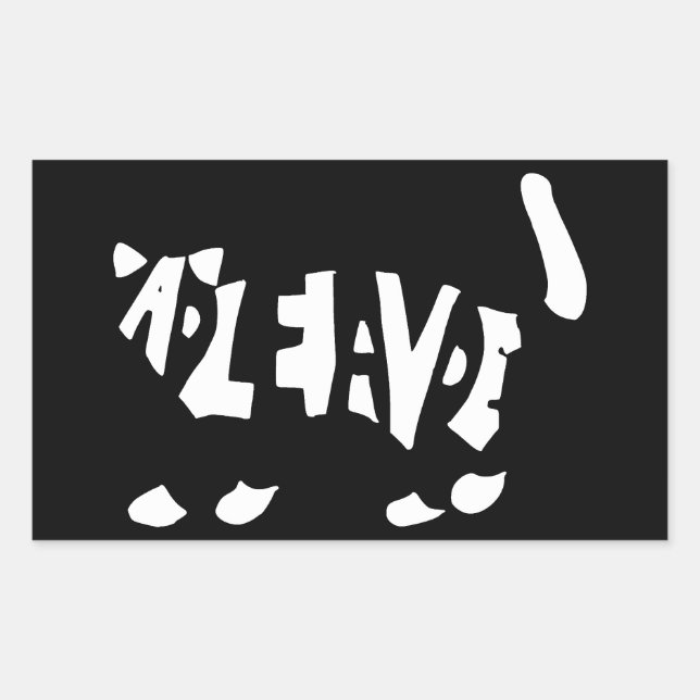 Schrödinger's cat rectangular sticker (Front)