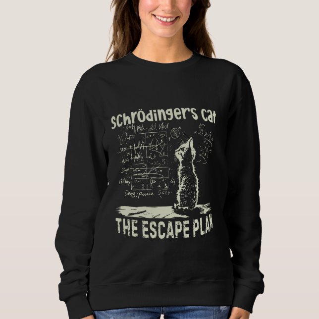 Schrödingers Cat The Escape Plan Funny Physics Sci Sweatshirt (Front)