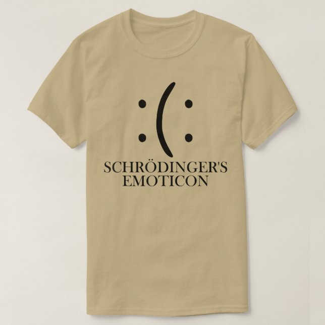 Schrodinger's Emoticon Physics Science Nerd Smile  T-Shirt (Design Front)