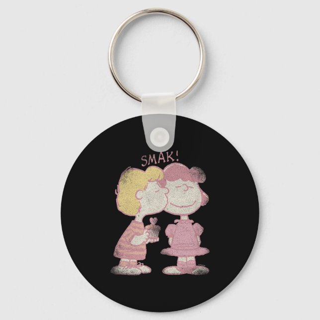 Schroeder &amp; Lucy Valentine's Day Kiss  Key Ring (Front)
