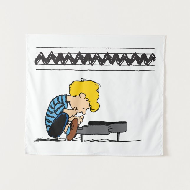 Schroeder Charlie Brown Music Tapestry (Front (Horizontal))