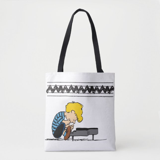 Schroeder Charlie Brown Music Tote Bag (Front)