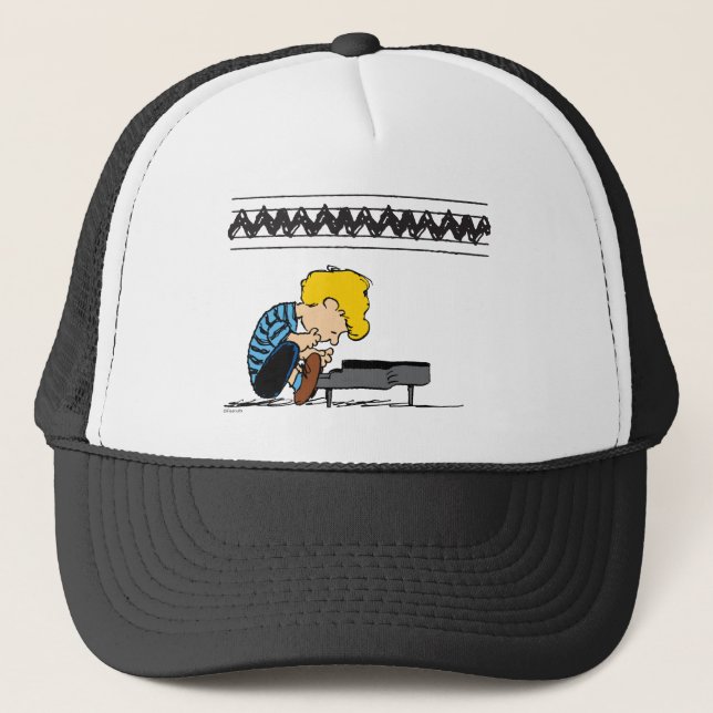 Schroeder Charlie Brown Music Trucker Hat (Front)