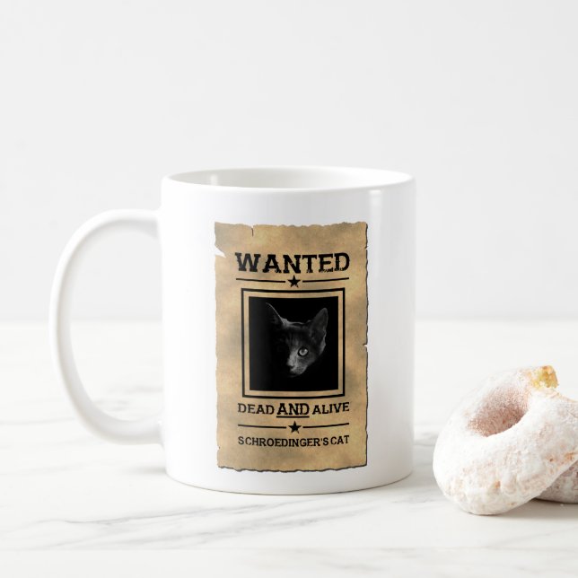 Schroedinger's Cat Wanted Poster Mug (With Donut)