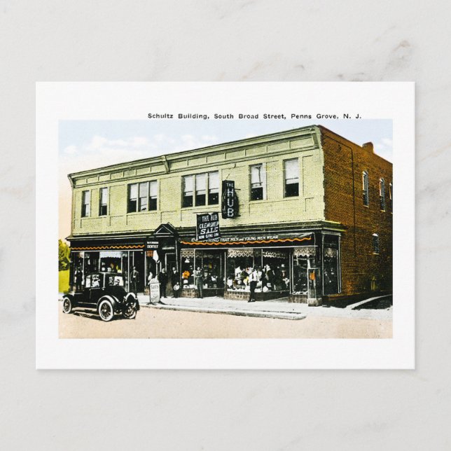 Schultz Building, Penns Grove, New Jersey Postcard (Front)