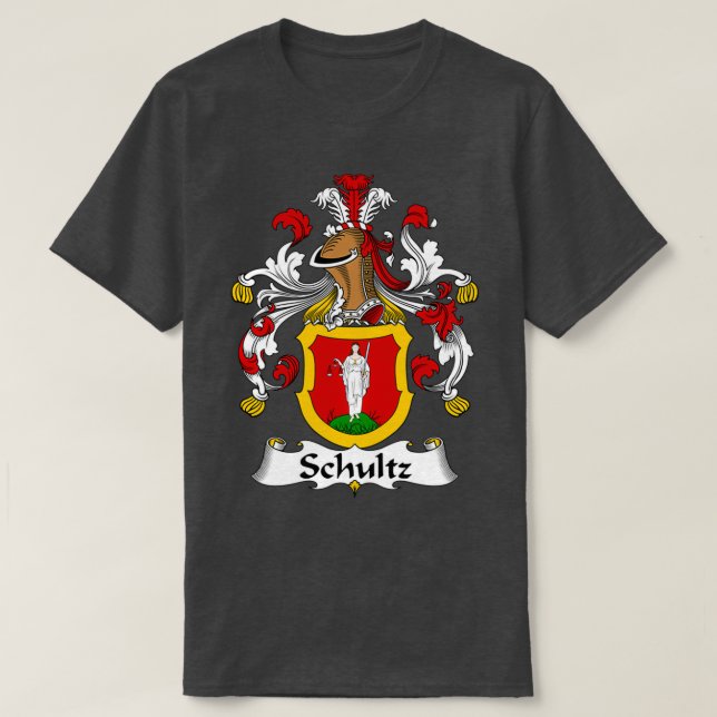 Schultz Coat of Arms Family Crest  T-Shirt (Design Front)
