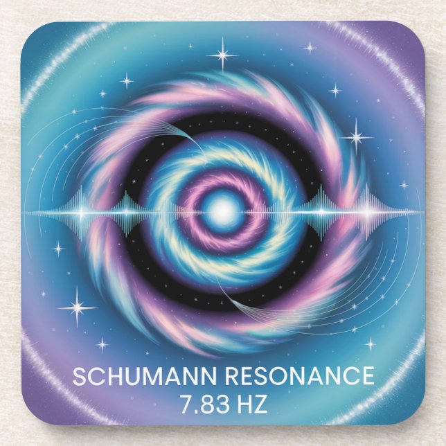 Schumann Resonance 7.83 Hz Plastic Coaster Set (Front)