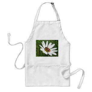 Schürze schwarz-roter Käfer auf weisser Margerite Standard Apron
