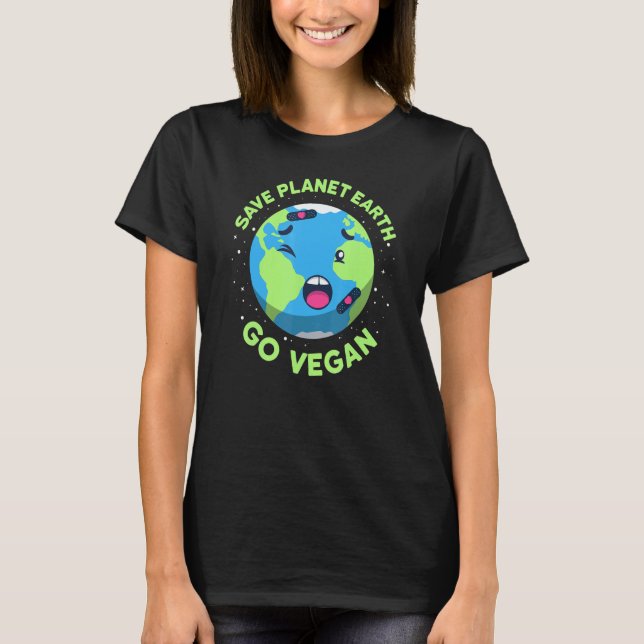 Schutz Die Erde Sei Vegan German Language T-Shirt (Front)