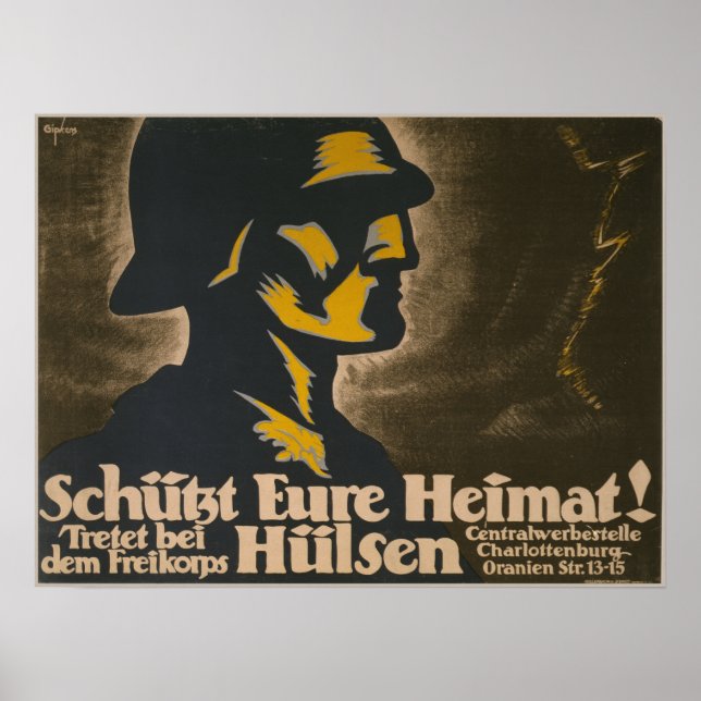 Schütz eure Heimat! WW1 Recruitment Poster (Front)