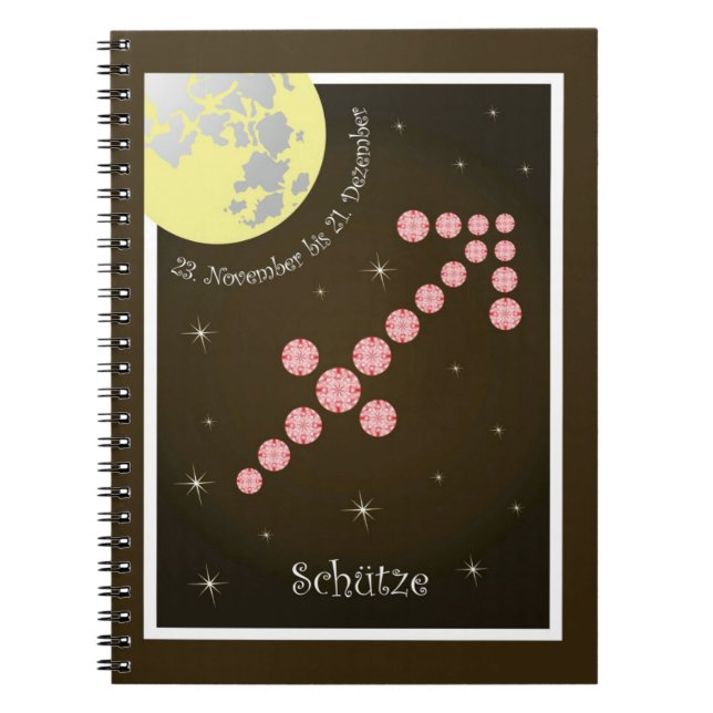Schütze 23. November bis 21. Dezember Notizheft Spiral Notebook (Front)