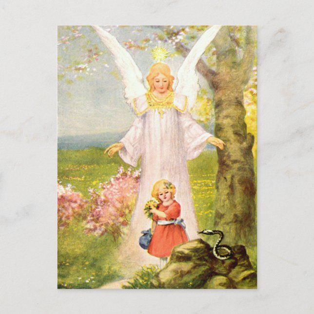 Schutzengel Mädchen und Schlange Postcard (Front)