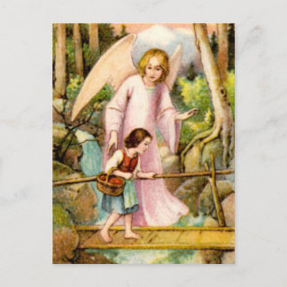 Schutzengel und Mädchen Postcard