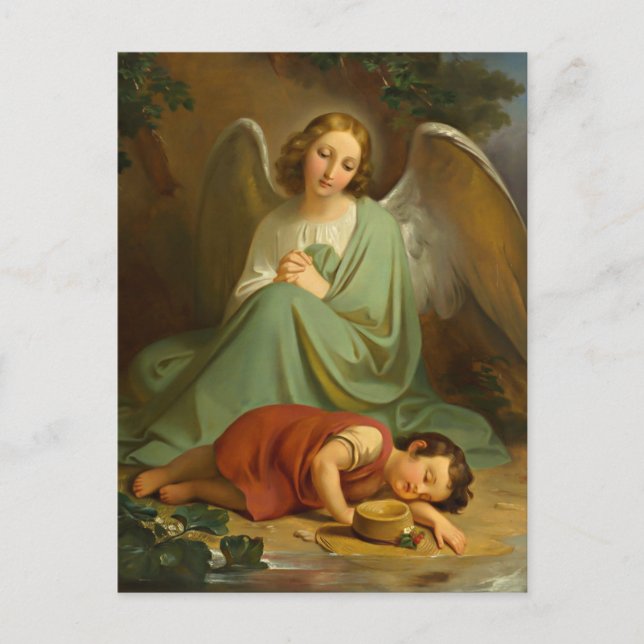 Schutzengel und schlafende Kind Postcard (Front)