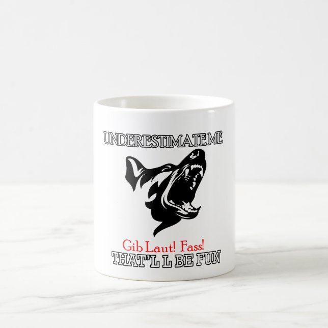 SCHUTZHUND GERMAN SHEPHERD GERMAN GSD BARK BITE MAGIC MUG (Center)