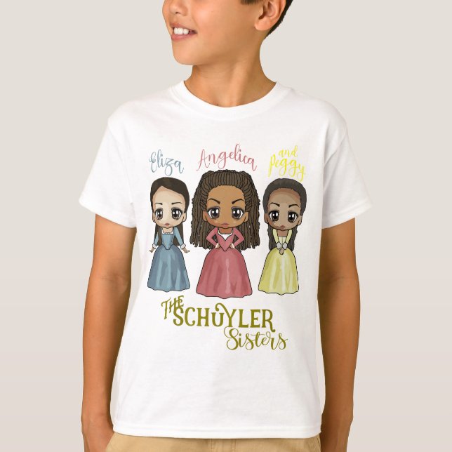 Schuyler Sisters - Kawaii Art by Mary Layton T-Shirt (Front)