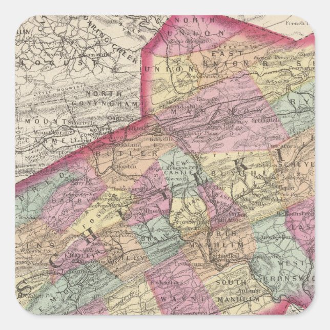 Schuylkill County Square Sticker (Front)