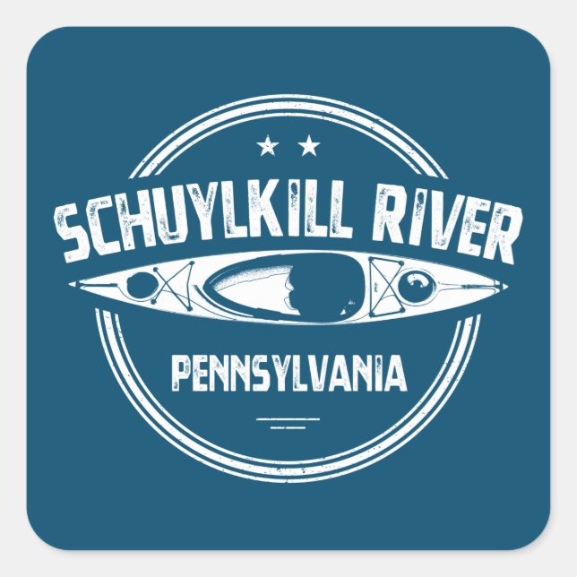 Schuylkill River, Pennsylvania Square Sticker (Front)