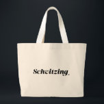 Schvitzing Jewish Humour Large Tote Bag<br><div class="desc">Oversized canvas tote with the most perfect summer Yiddish expression,  "Schvitzing" (Sweating) printed on the front. Ideal for a day at the beach,  schlepping around the city or Jewish sleep away camp in the Catskills!</div>