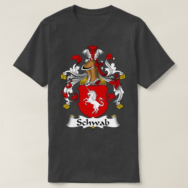 Schwab Coat of Arms Family Crest  T-Shirt (Design Front)