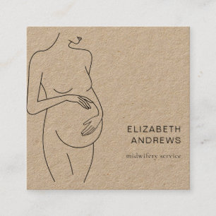 Schwangere, schlicht-moderne Visitenkarte Square Business Card