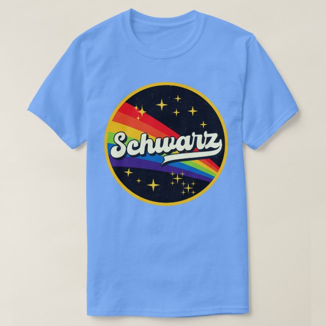 Schwarz Rainbow In Space Vintage Style T-Shirt (Design Front)