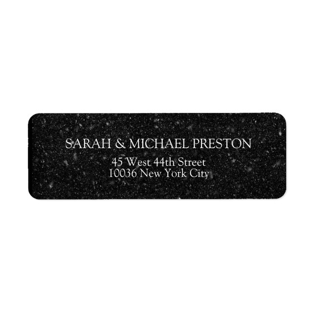 Schwarz Weiß Struktur  Adressaufkleber (Front)