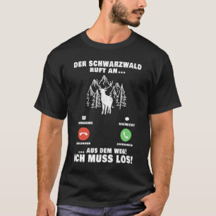 Schwarzwald Anruf Schwarzwälder Telefon Bollenhut T-Shirt