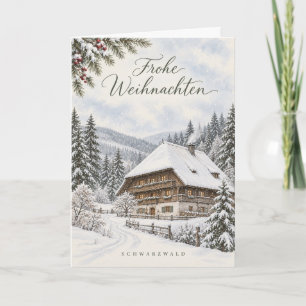 Schwarzwald Bauernhaus Aquarell Weihnachtskarte Holiday Card