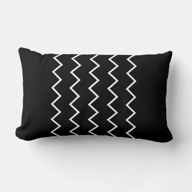 Schwarzweiß zickzack lumbar cushion (Front)