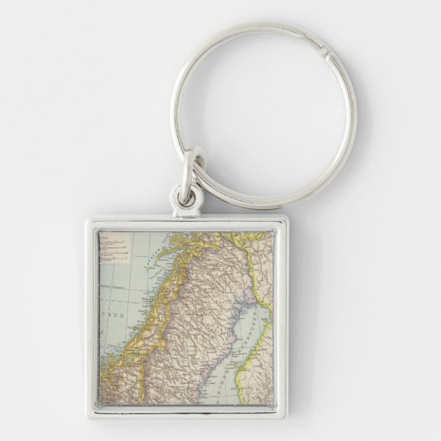Schweden, Norwegen - Sweden and Norway Map Key Ring (Front)