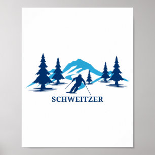 Schweitzer idaho ski resort skiing skier poster