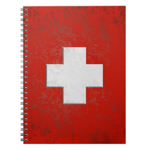 Schweiz Flagge Notizbuch Spiral Notebook