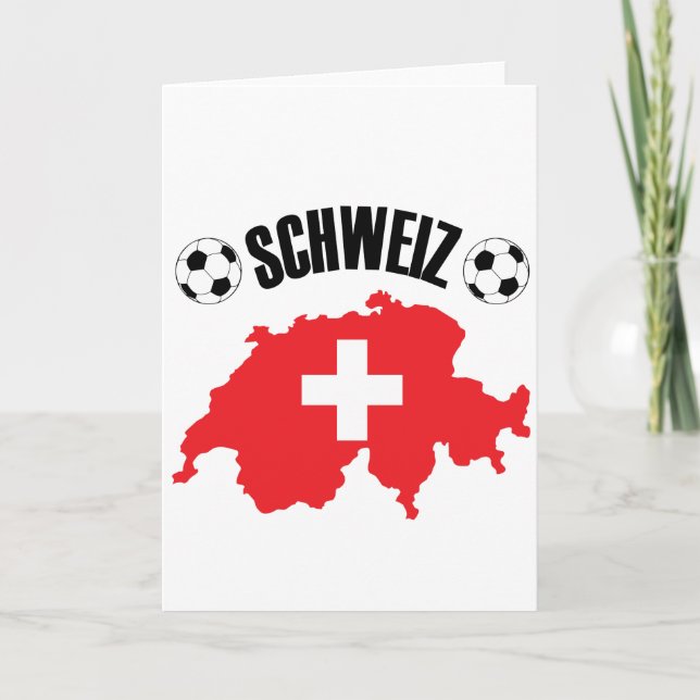 Schweiz Fussball Switzerland Map Card (Front)