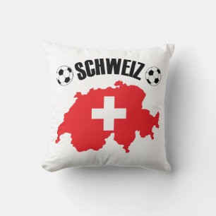 Schweiz Fussball Switzerland Map Cushion