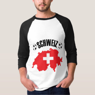 Schweiz Fussball Switzerland Map T-Shirt