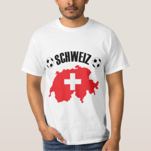 Schweiz Fussball Switzerland Map T-Shirt