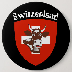 Schweiz Suisse Svizzera Svizra Switzerland 6 Cm Round Badge