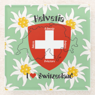 Schweiz Suisse Svizzera Svizra Switzerland Glass Coaster