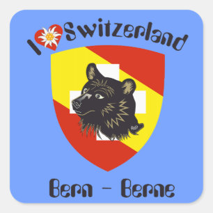 Schweiz Suisse Svizzera Svizra Switzerland Kleber Square Sticker