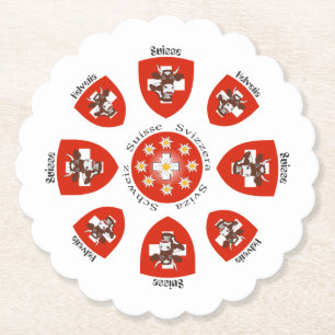 Schweiz – Suisse – Svizzera – Svizra – Switzerland Paper Coaster