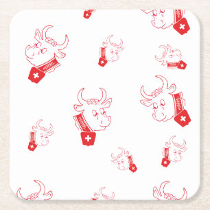 Schweiz Suisse Svizzera Svizra Switzerland Square Paper Coaster