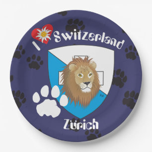 Schweiz Suisse Svizzera Svizra Switzerland Teller Paper Plate