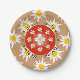 Schweiz Suisse Svizzera Svizra Switzerland Teller Paper Plate