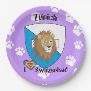 Schweiz Suisse Svizzera Zürich Switzerland Teller Paper Plate
