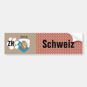 Schweiz Svizzera Suisse Zürich Autoaufkleber Bumper Sticker