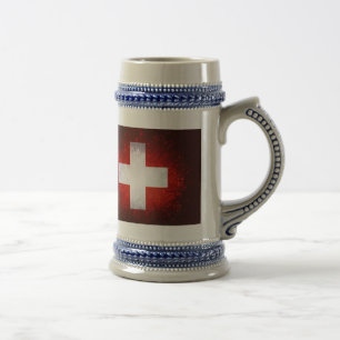 Schweiz; Switzerland Flag Beer Stein