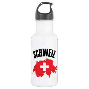 Schweiz Switzerland Map Flag 532 Ml Water Bottle