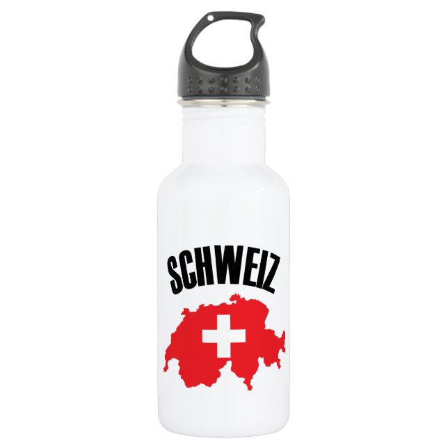 Schweiz Switzerland Map Flag 532 Ml Water Bottle (Front)
