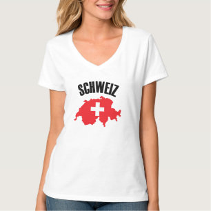 Schweiz Switzerland Map Flag T-Shirt